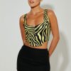 Co-Ords Murci | Stitch Detail Corset Top In Black And Yellow Zebra