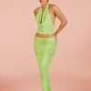 Co-Ords Murci | Mesh Maxi Skirt In Green Cobra