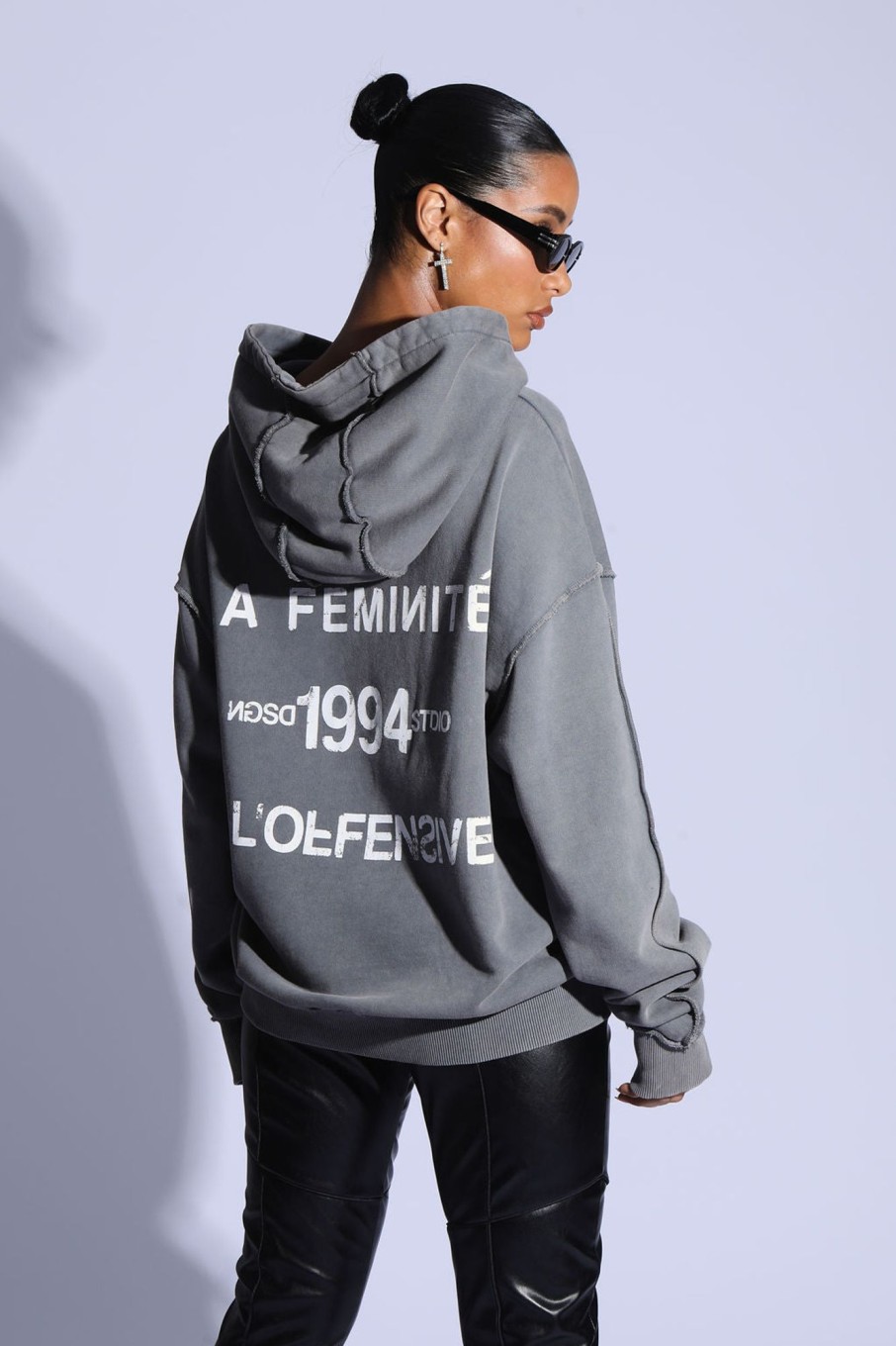 Loungewear Murci | Oversized Hoodie In La Feminite Washed Grey