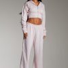 Loungewear Murci | Applique Cropped Zip Up Hoodie In Marshmallow