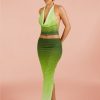 Co-Ords Murci | Mesh Maxi Skirt In Green Gradient