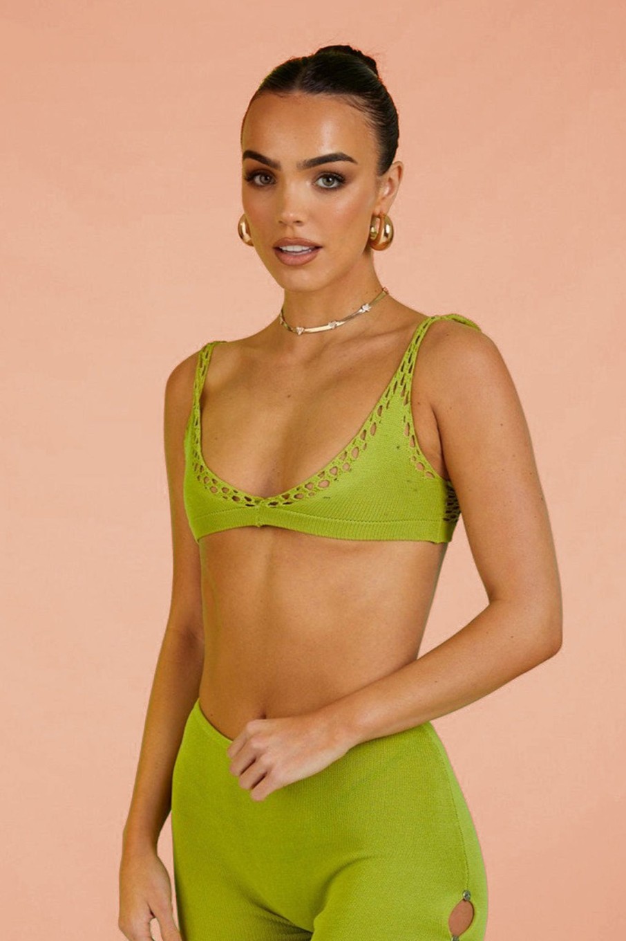 Tops Murci | Knit Bralette In Fig Leaf