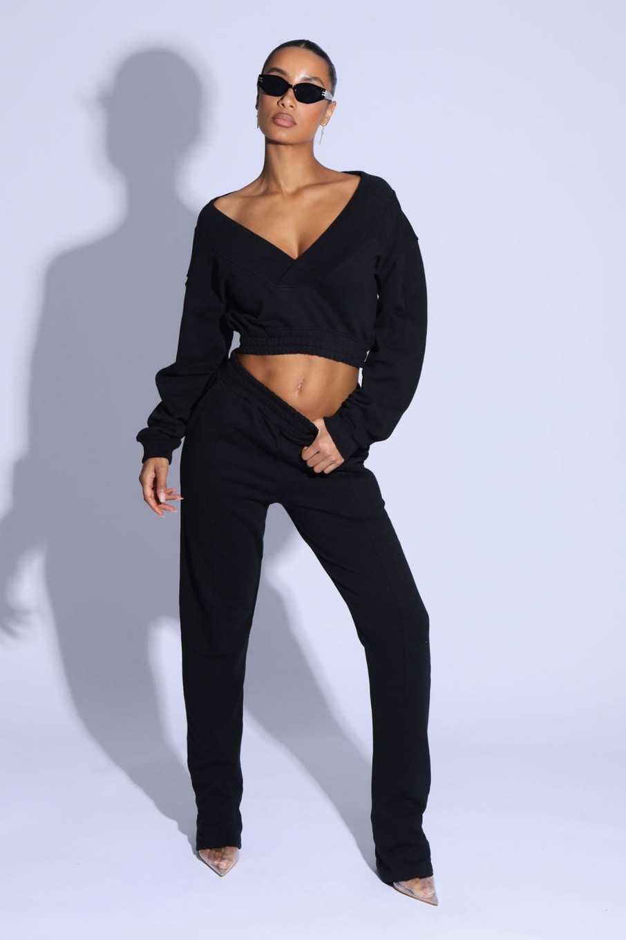 Co-Ords Murci | Cropped Jumper In Midnight Black