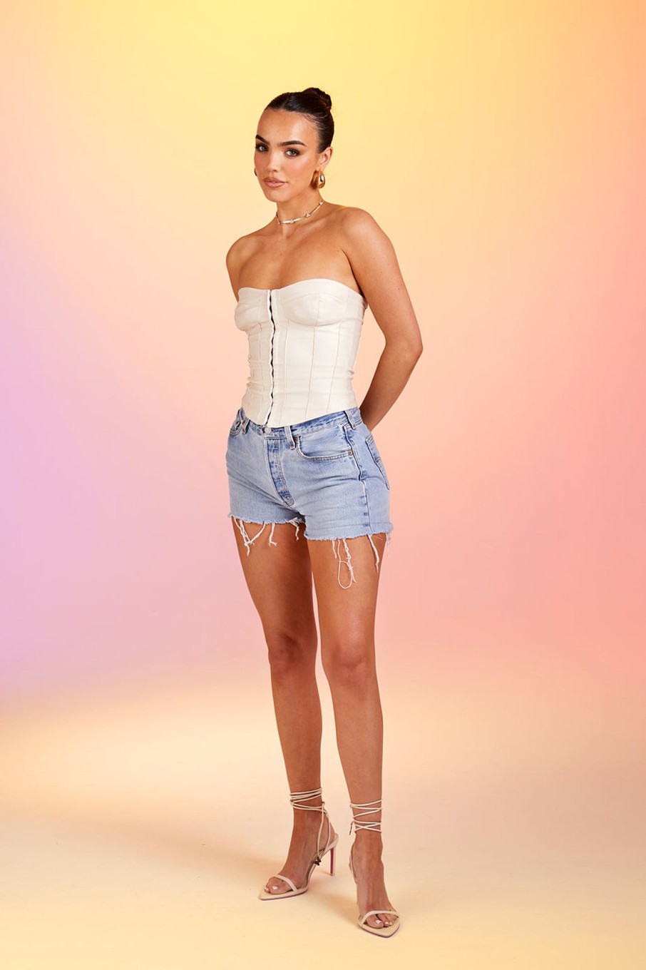 Tops Murci | Bandeau Corset Top In Sand