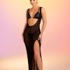 Swimwear Murci | Extreme Scoop Mesh Maxi Dress In Black