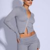 Loungewear Murci | Asymmetric Zip Top In Grey Mist