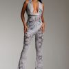 Trousers Murci | Fit And Flare Trousers In Sage Snake