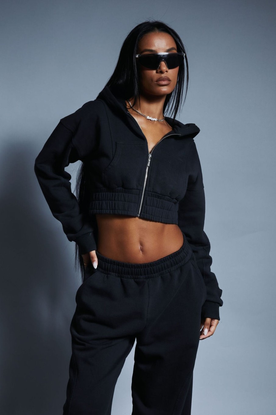 Tops Murci | Cropped Hoodie In Graphite