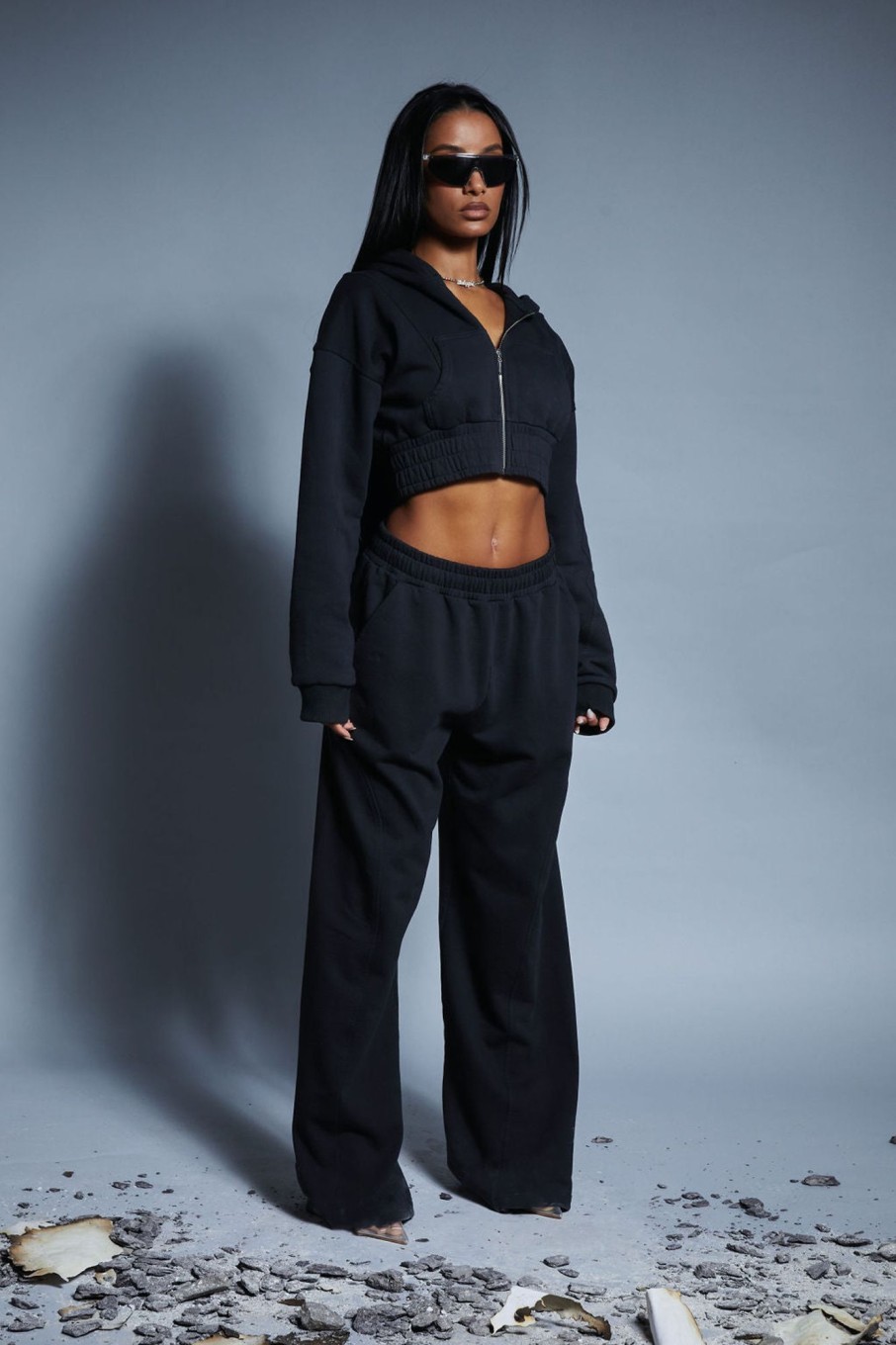 Tops Murci | Cropped Hoodie In Graphite